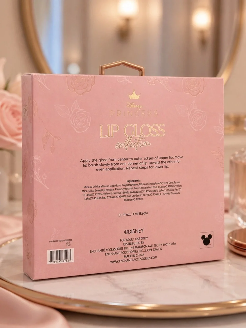 Disney Princess Belle 4-Pc Lip Gloss Set Pink Gift Box